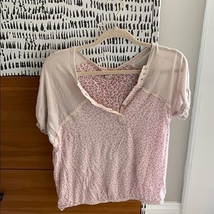 Free people snap button top floral XS